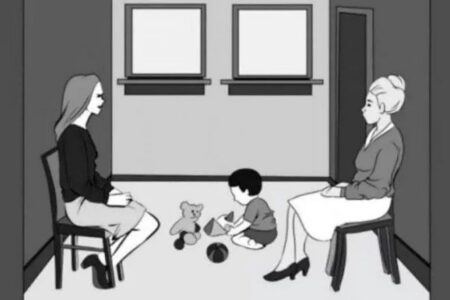 Poznáte, která z žen na tomto obrázku je matkou přítomného dítěte? Tento rébus dělá lidem problémy už léta