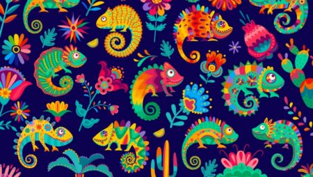 Na obrázku je 1 chameleon s vyplazeným jazykem. Ti, jenž mají vytříbený smysl pro detail, ho vidí na první dobrou