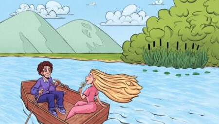Na lodičce na řece se projíždí žena s mužem. Z krajiny je ale sleduje několik tváří, všimnou si jen ti nejlepší