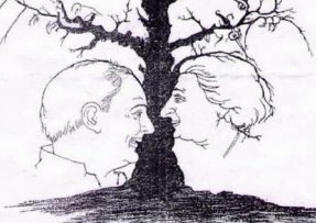 muž žena kořen stromu