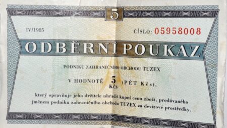 Kdysi stála pár drobných, dnes má hodnotu milionu: Vzácný tuzexový bon z roku 1959 trhl aukční rekord